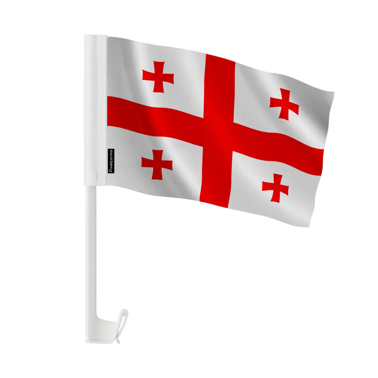 Drapeau voiture géorgie polyester fixation sur fenêtre