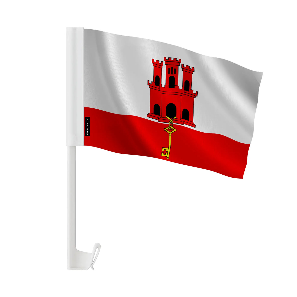 Drapeau voiture gibraltar polyester fixation sur fenêtre