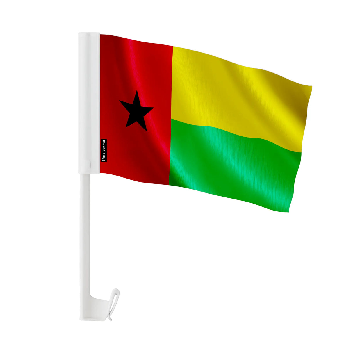 Drapeau voiture guinée-bissau tissu polyester fixation fenêtre