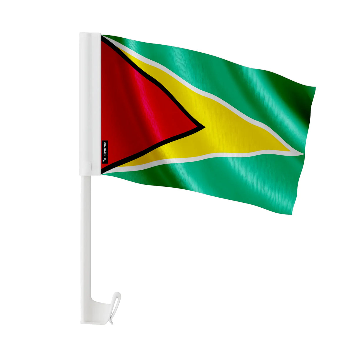 Drapeau voiture guyana polyester fixation fenêtre robuste