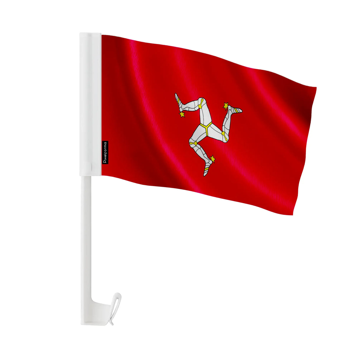 Drapeau voiture île de man polyester fixation fenêtre