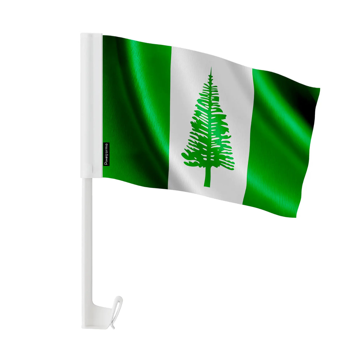 Drapeau voiture île norfolk polyester fixation fenêtre