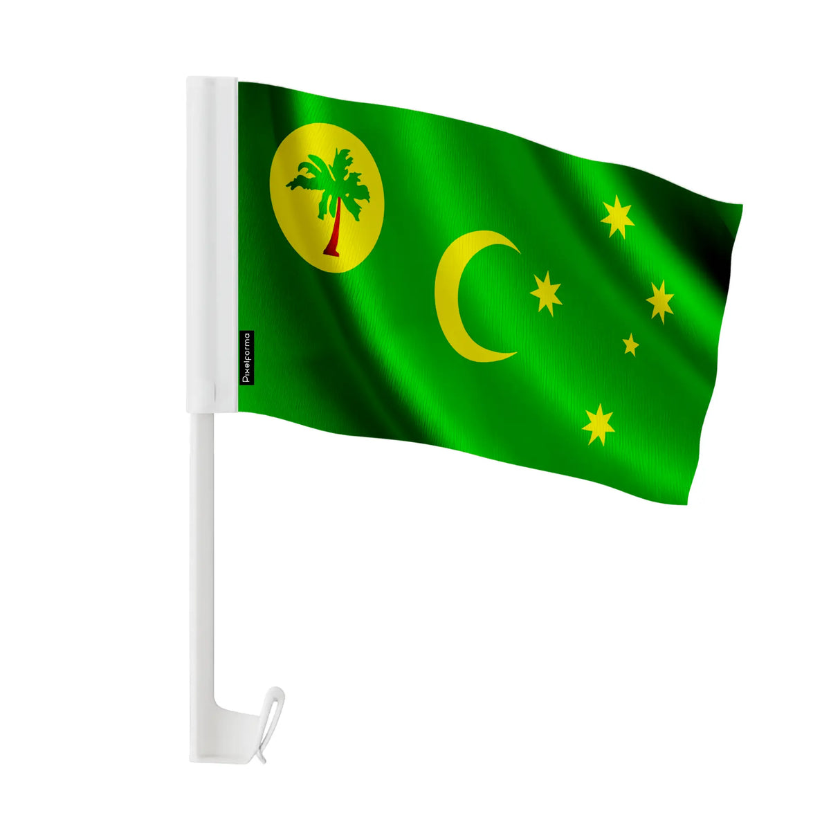 Drapeau voiture îles cocos polyester fixation fenêtre
