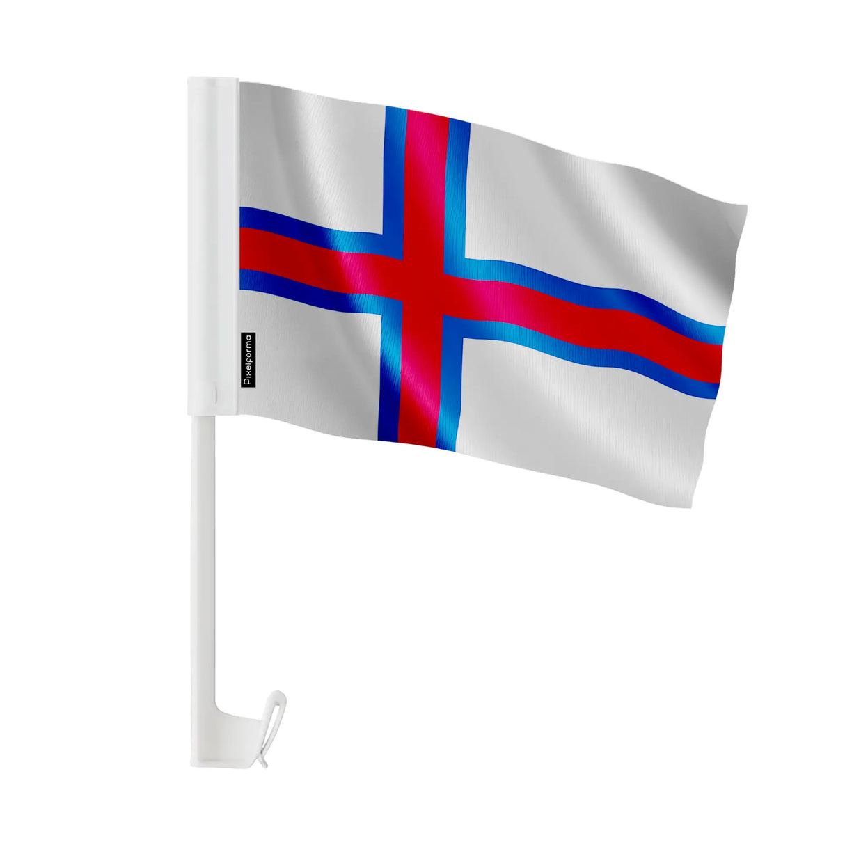 Drapeau voiture îles féroé polyester fixation fenêtre