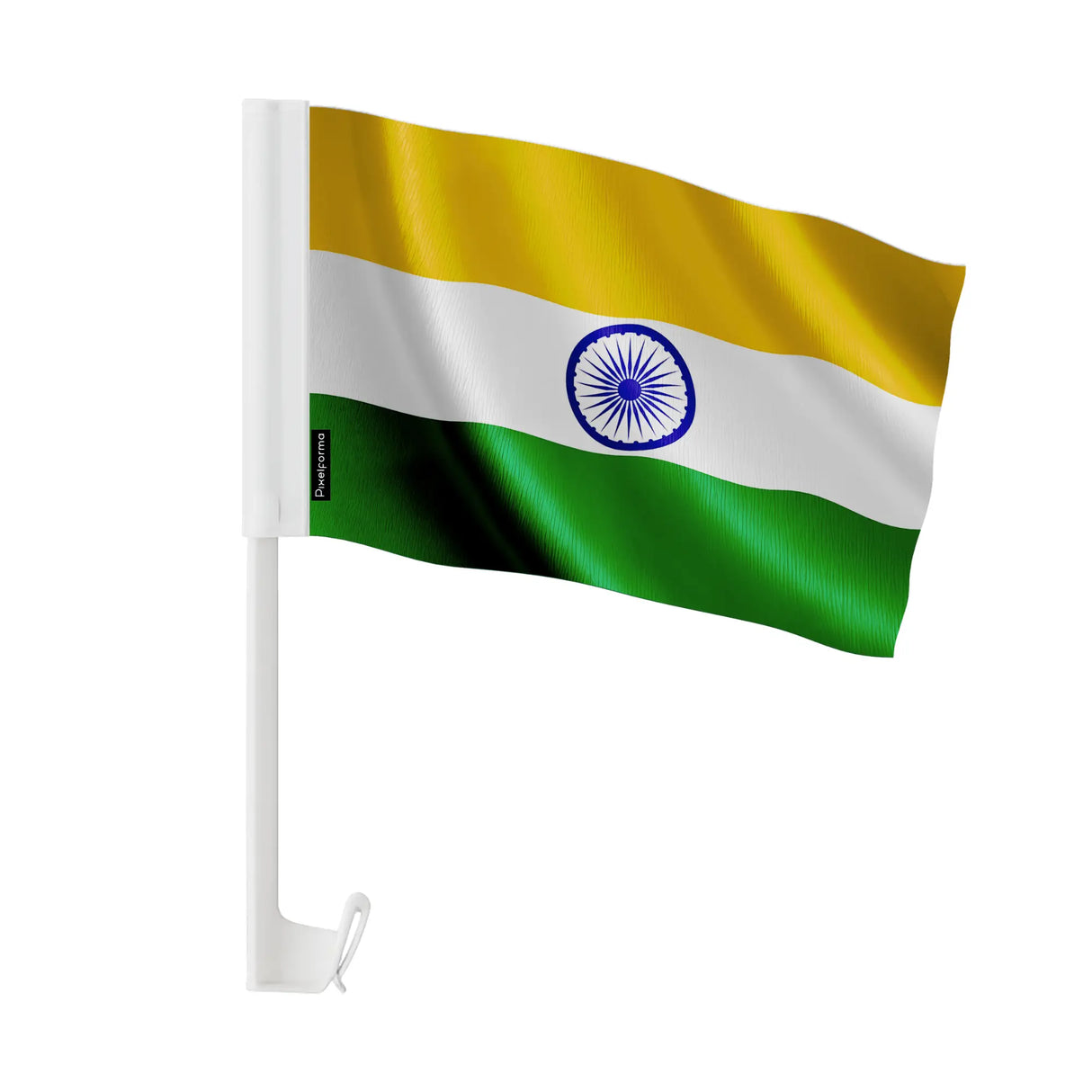 Drapeau voiture inde en polyester fixation pour fenêtre