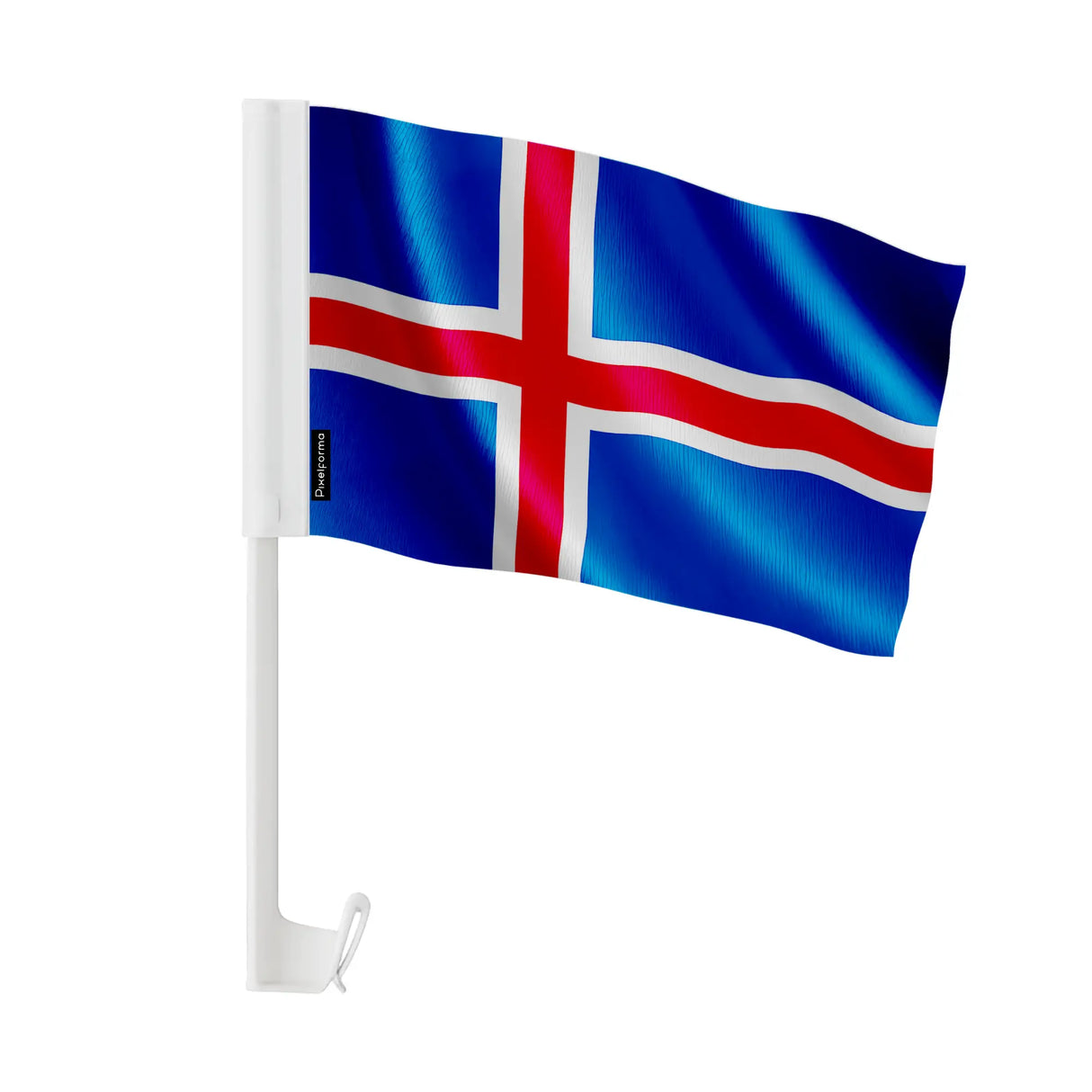 Drapeau voiture islande polyester fixation sur fenêtre