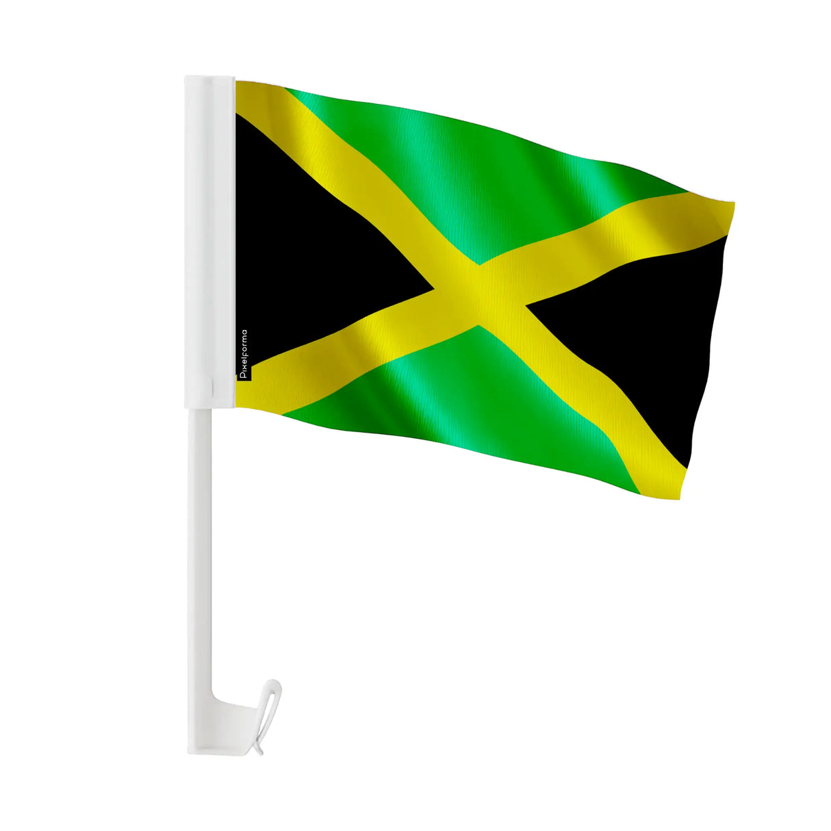 Drapeau voiture jamaïque polyester fixation fenêtre solide