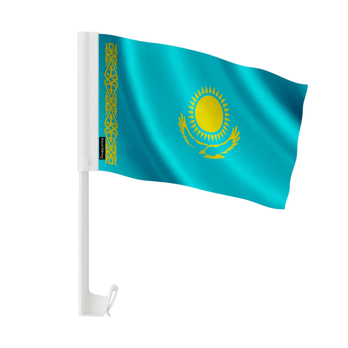 Drapeau voiture kazakhstan polyester fixation fenêtre solide