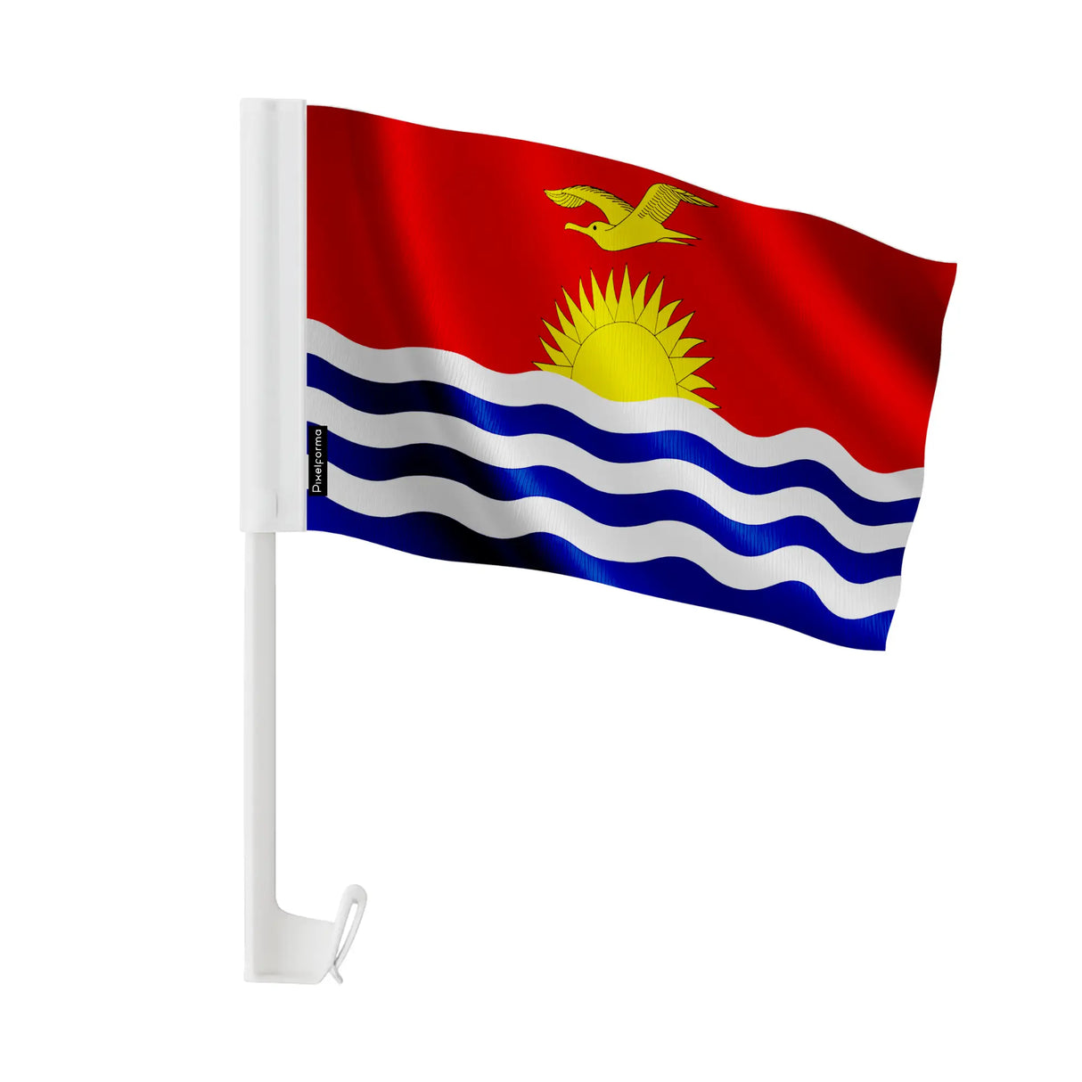 Drapeau voiture kiribati en polyester fixation fenêtre