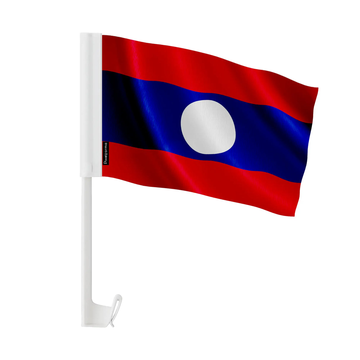 Drapeau voiture laos en polyester fixation sur fenêtre
