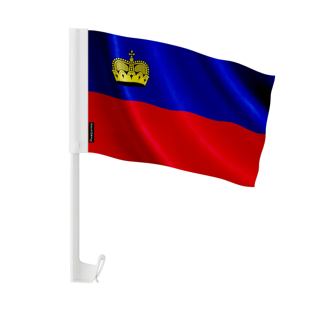 Drapeau voiture liechtenstein polyester fixation fenêtre
