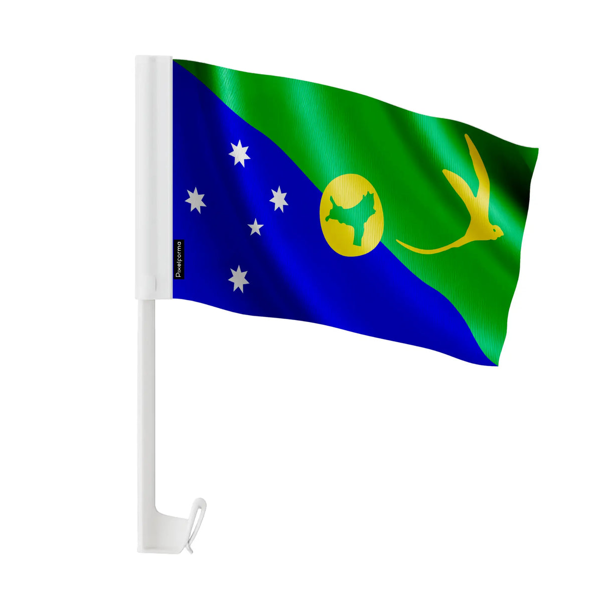 Drapeau voiture l’île christmas polyester fixation fenêtre