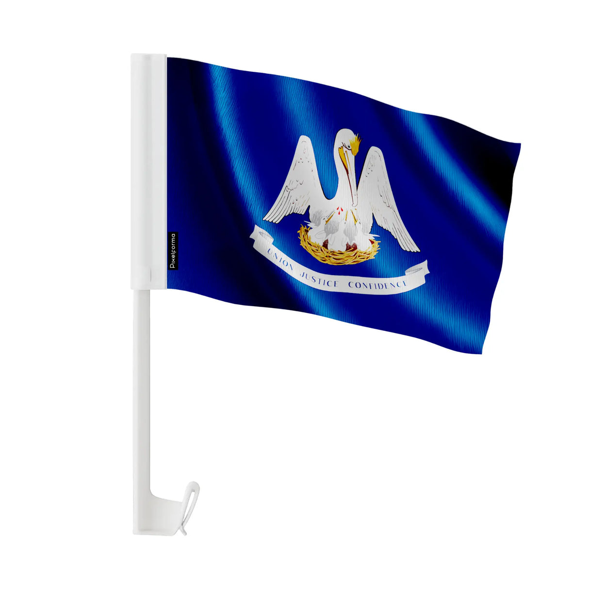 Drapeau voiture louisiane polyester fixation sur fenêtre