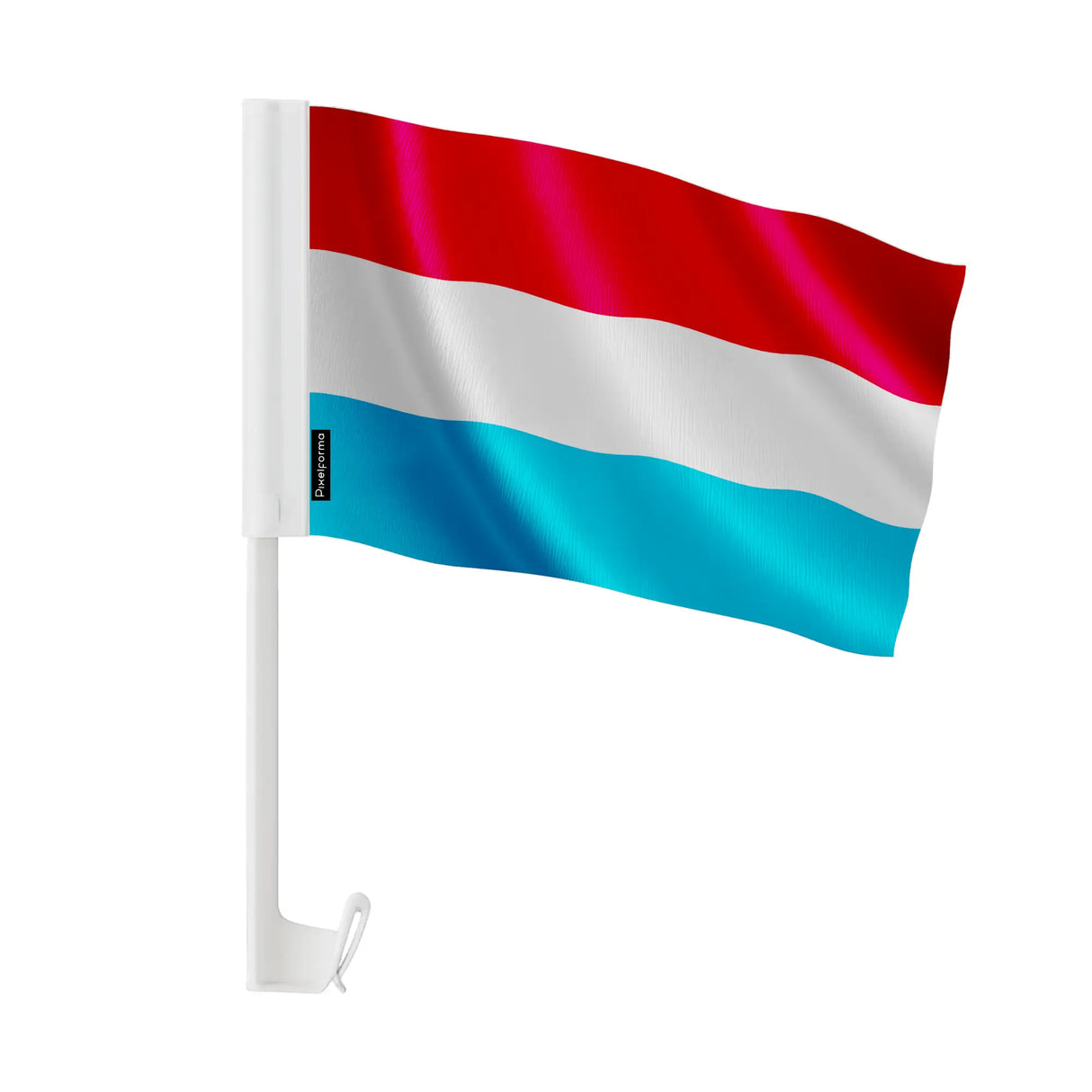 Drapeau voiture luxembourg polyester fixation sur fenêtre