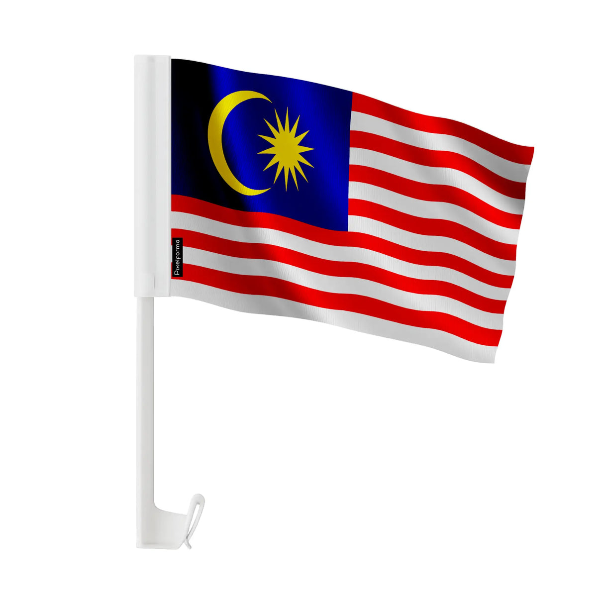 Drapeau voiture malaisie en polyester fixation fenêtre