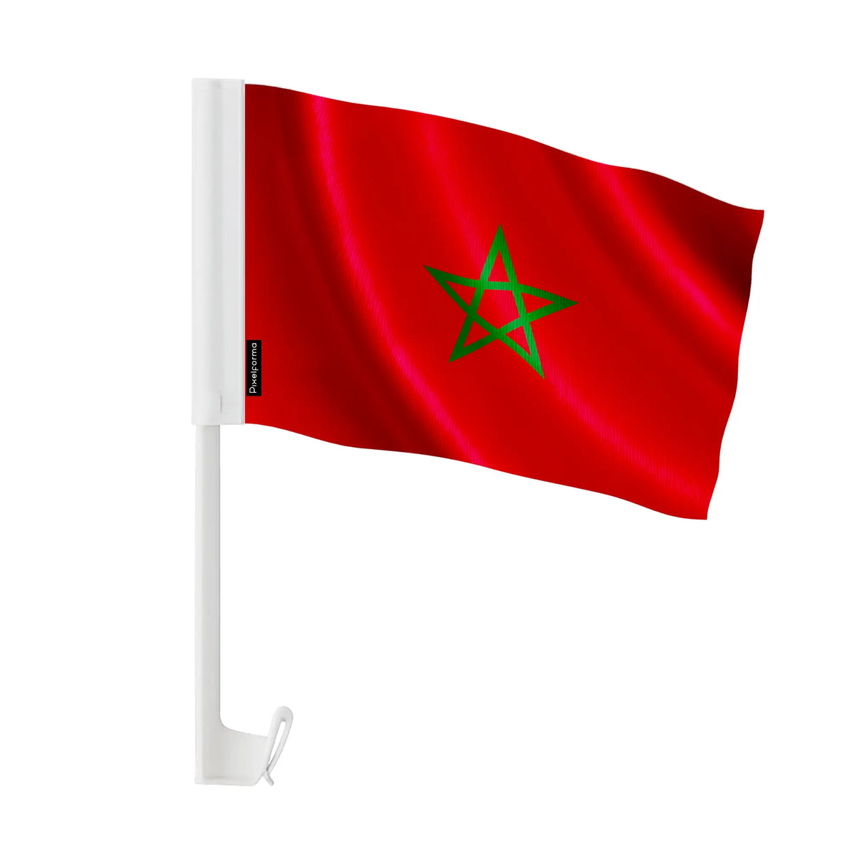 Drapeau voiture maroc polyester fixation fenêtre solide