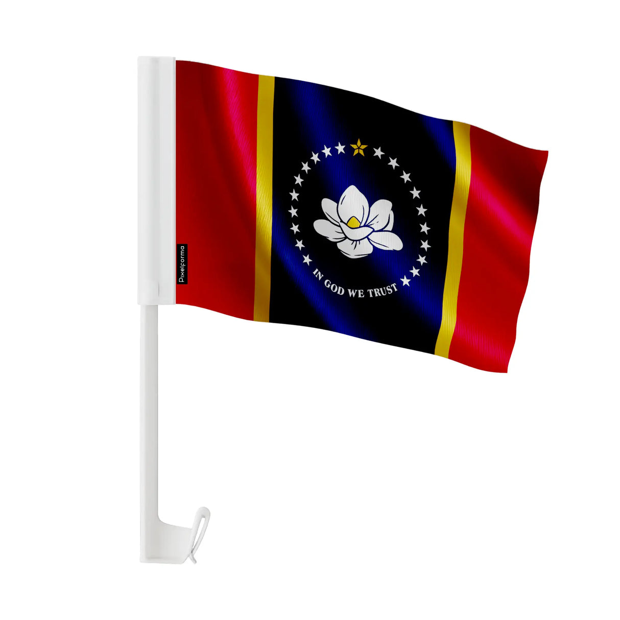 Drapeau voiture mississippi polyester fixation sur fenêtre