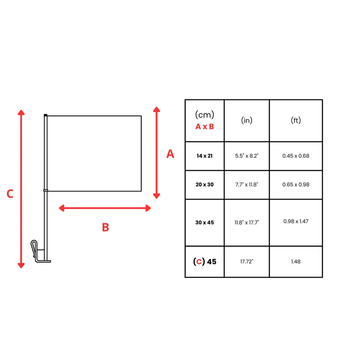 Drapeau voiture missouri polyester fixation vitre latérale