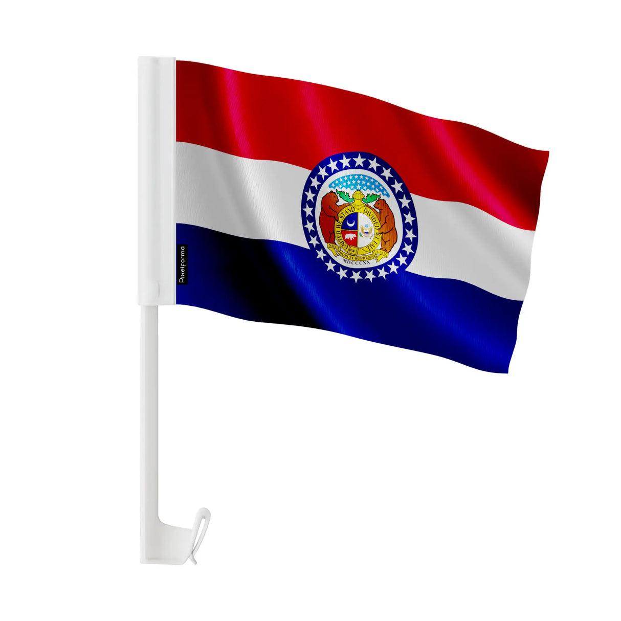 Drapeau voiture missouri polyester fixation vitre latérale