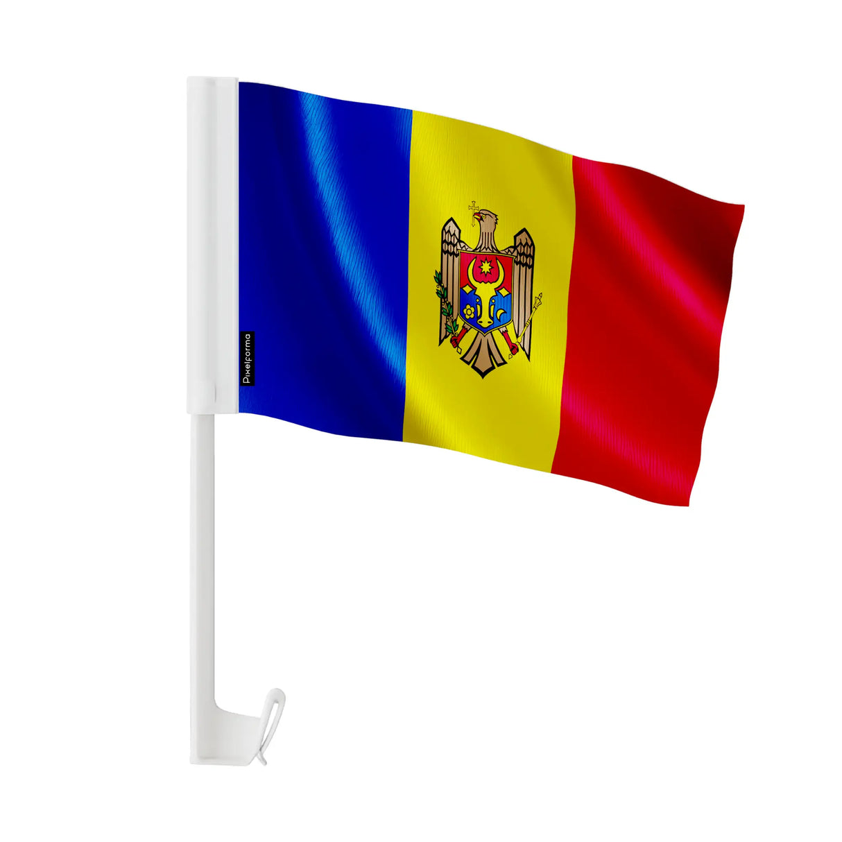 Drapeau voiture moldavie polyester fixation fenêtre