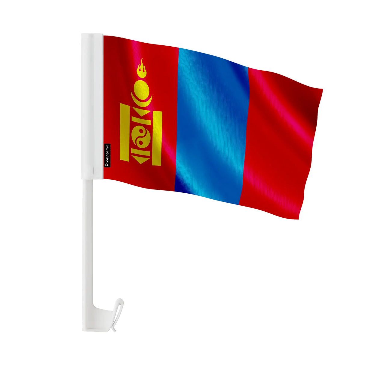 Drapeau voiture mongolie tissu polyester fixation fenêtre