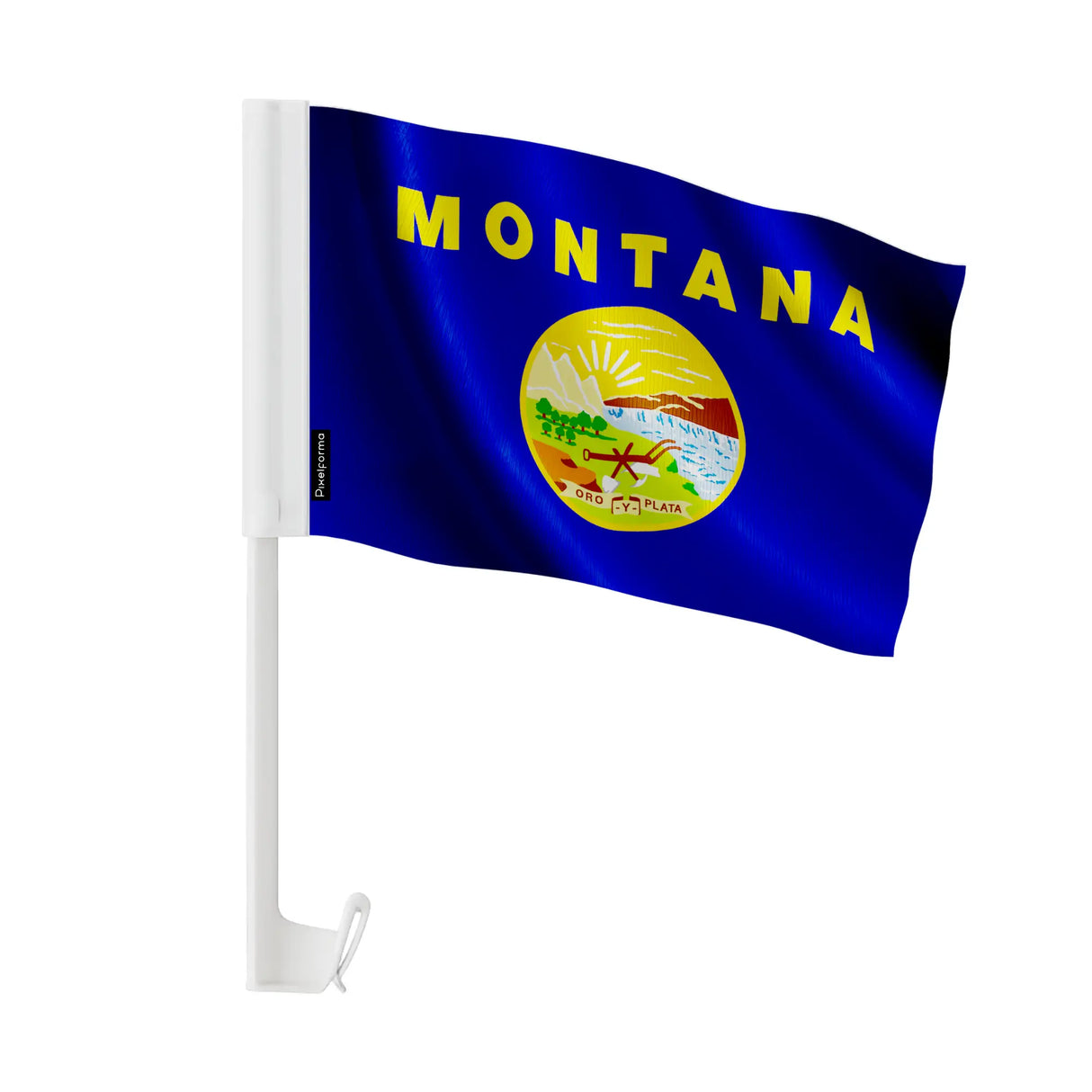 Drapeau voiture montana polyester fixation vitre latérale