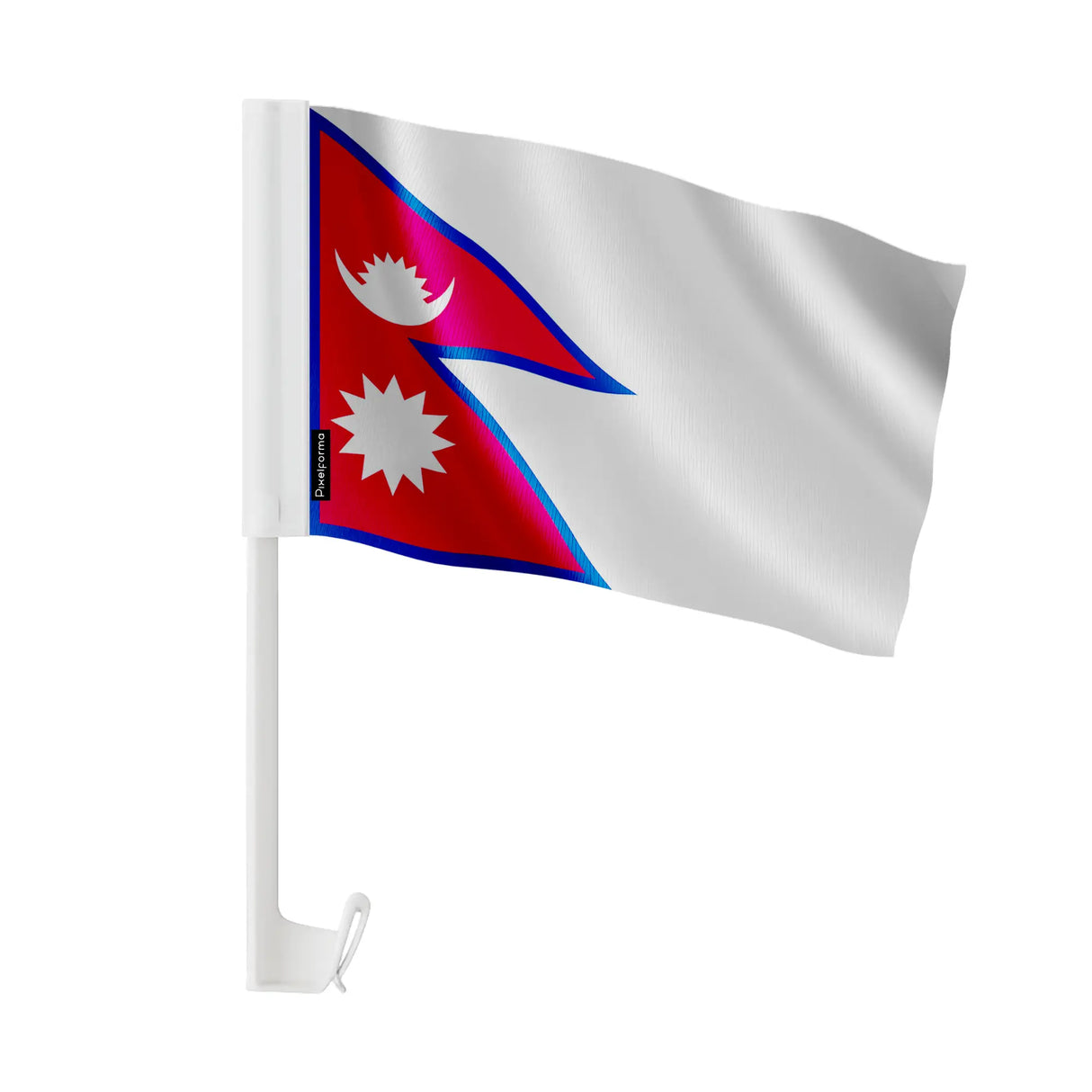 Drapeau voiture népal en polyester fixation sur fenêtre
