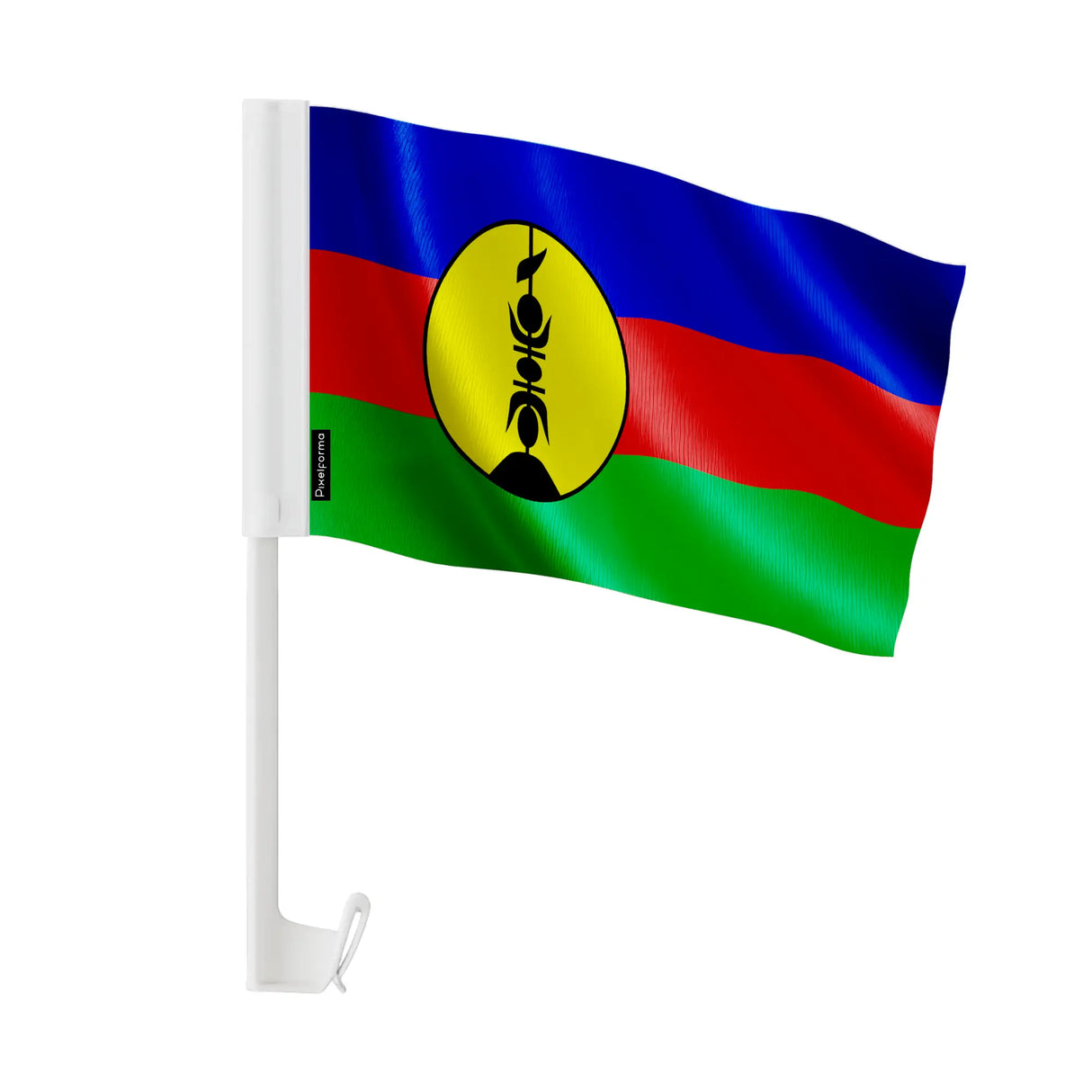 Drapeau voiture nouvelle-calédonie polyester fixation fenêtre