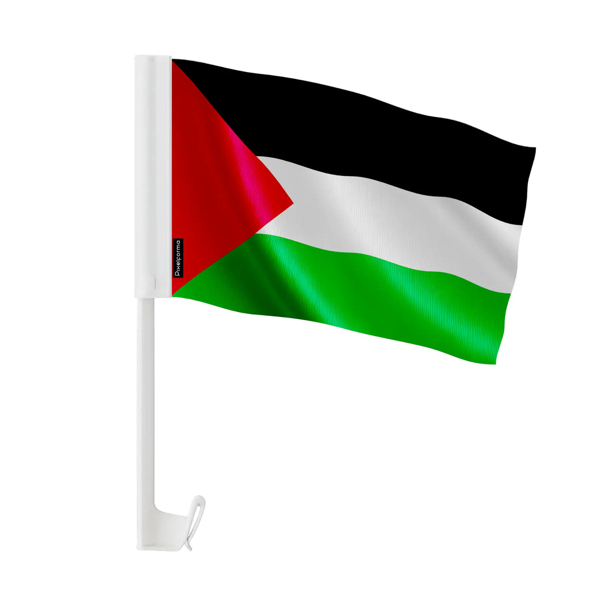 Drapeau voiture palestine polyester fixation fenêtre robuste