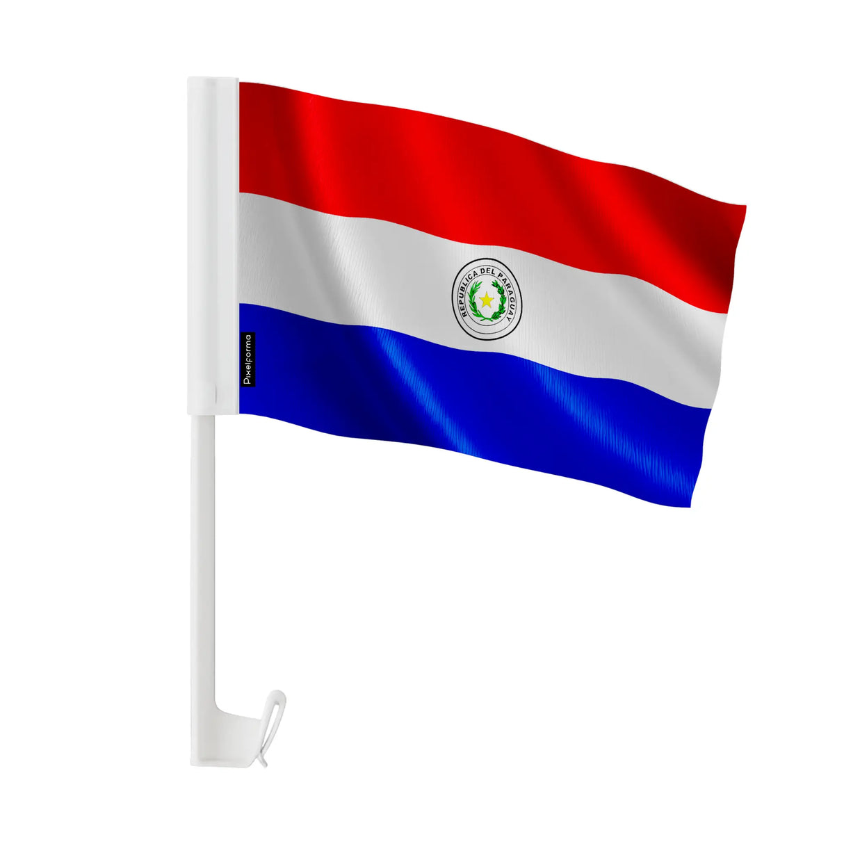 Drapeau voiture paraguay en polyester fixation fenêtre