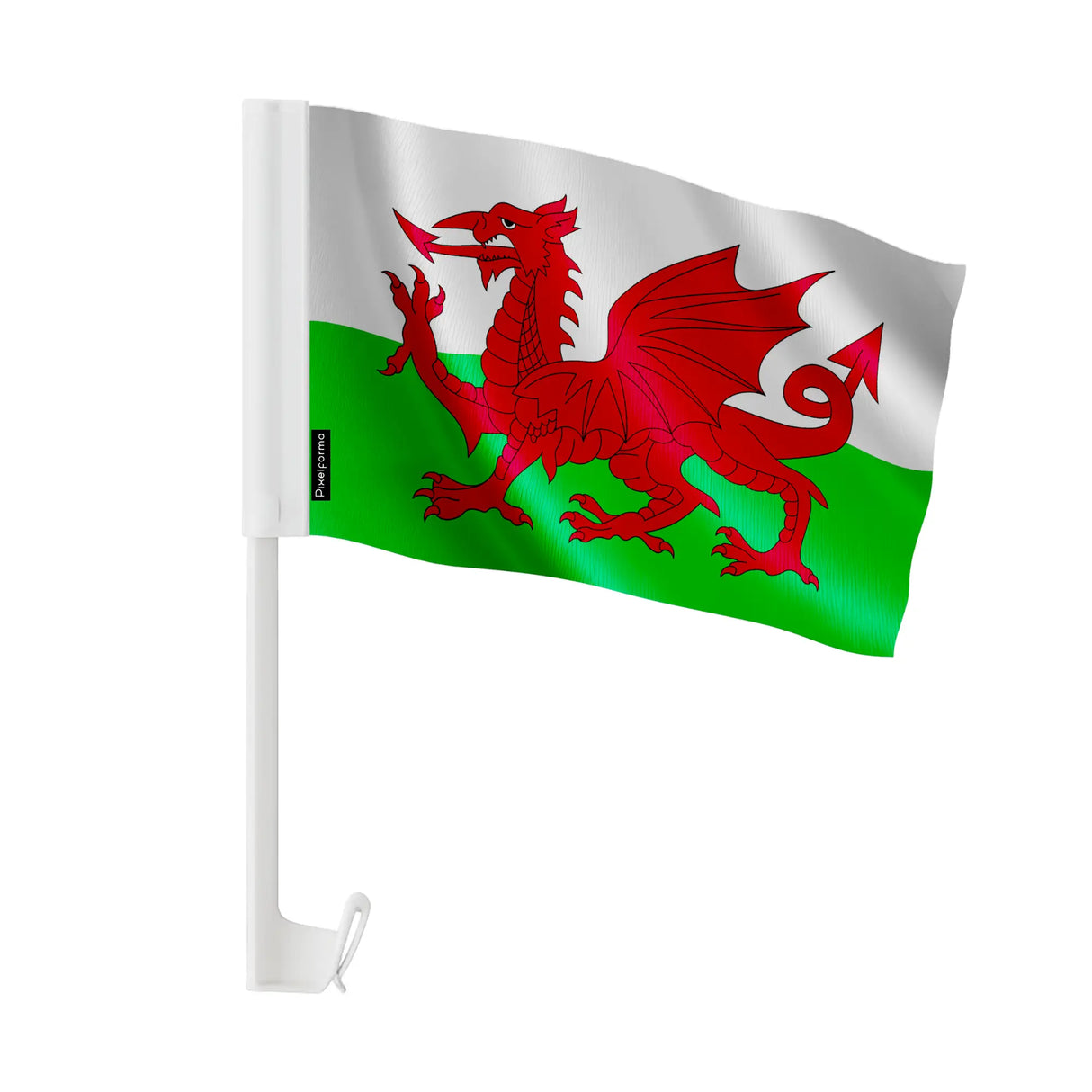 Drapeau voiture pays de galles polyester fixation fenêtre