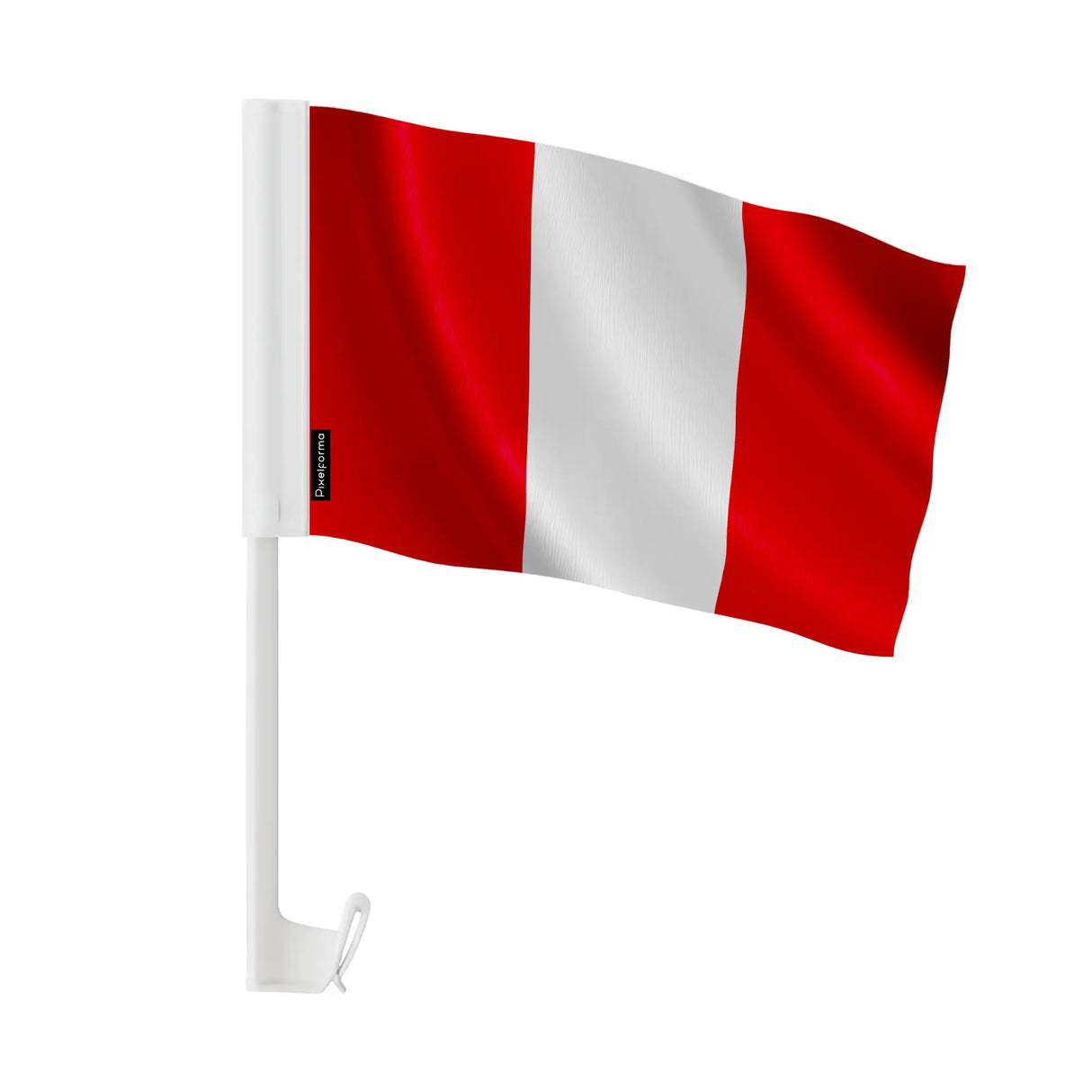 Drapeau voiture pérou en polyester fixation sur fenêtre