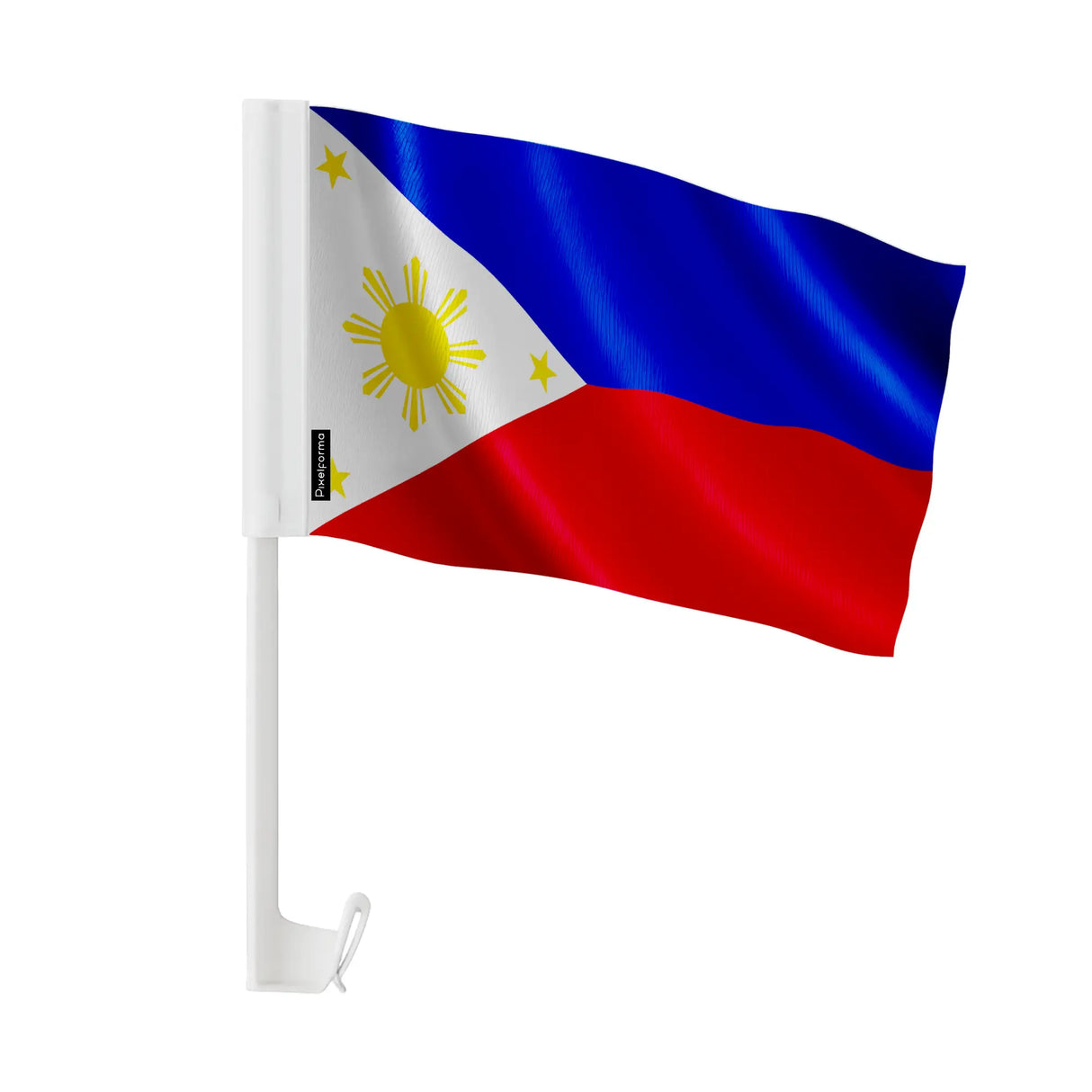 Drapeau voiture philippines en polyester fixation fenêtre