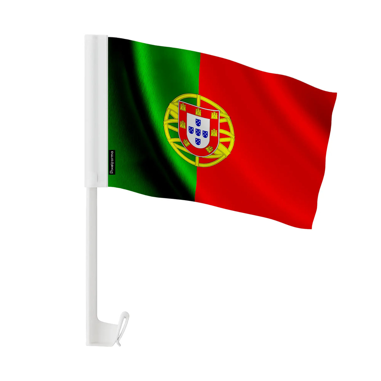 Drapeau voiture portugal polyester fixation sur fenêtre