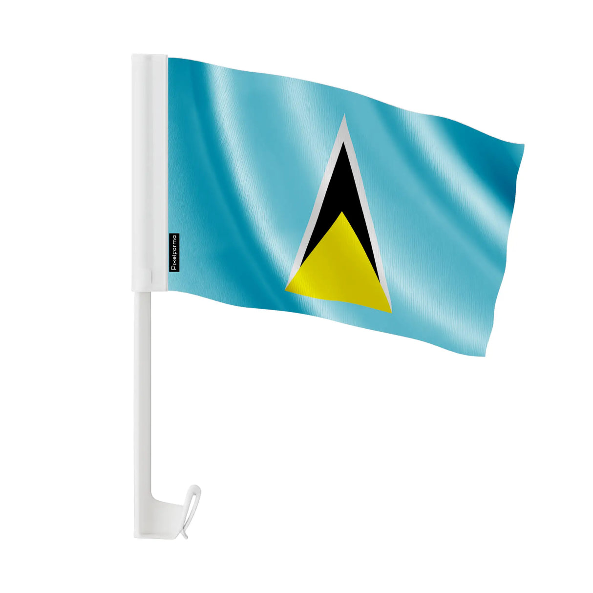 Drapeau voiture sainte-lucie polyester fixation fenêtre
