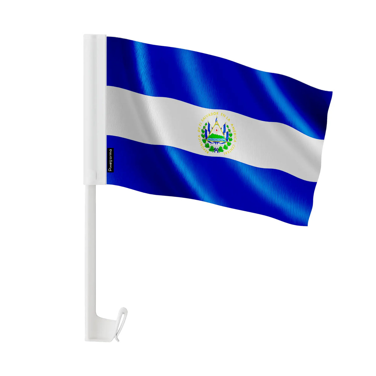 Drapeau voiture salvador polyester fixation sur fenêtre