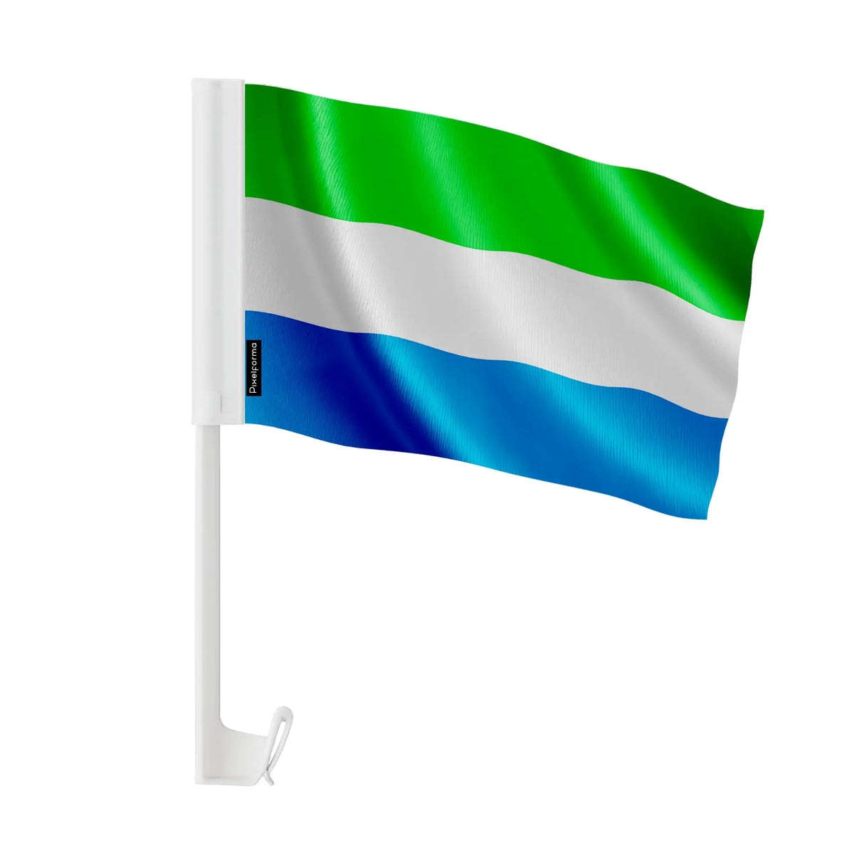 Drapeau voiture sierra leone polyester fixation fenêtre