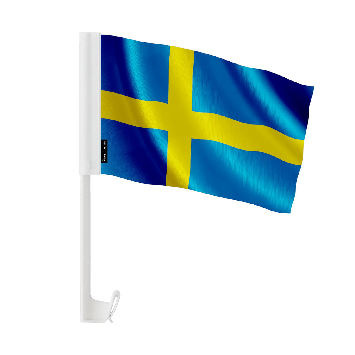 Drapeau voiture suède en polyester fixation fenêtre