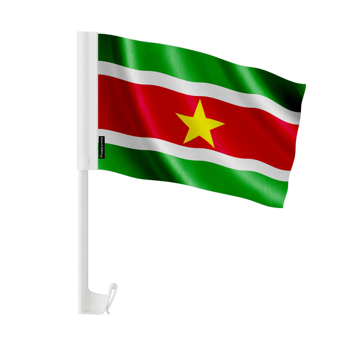 Drapeau voiture suriname polyester fixation fenêtre solide