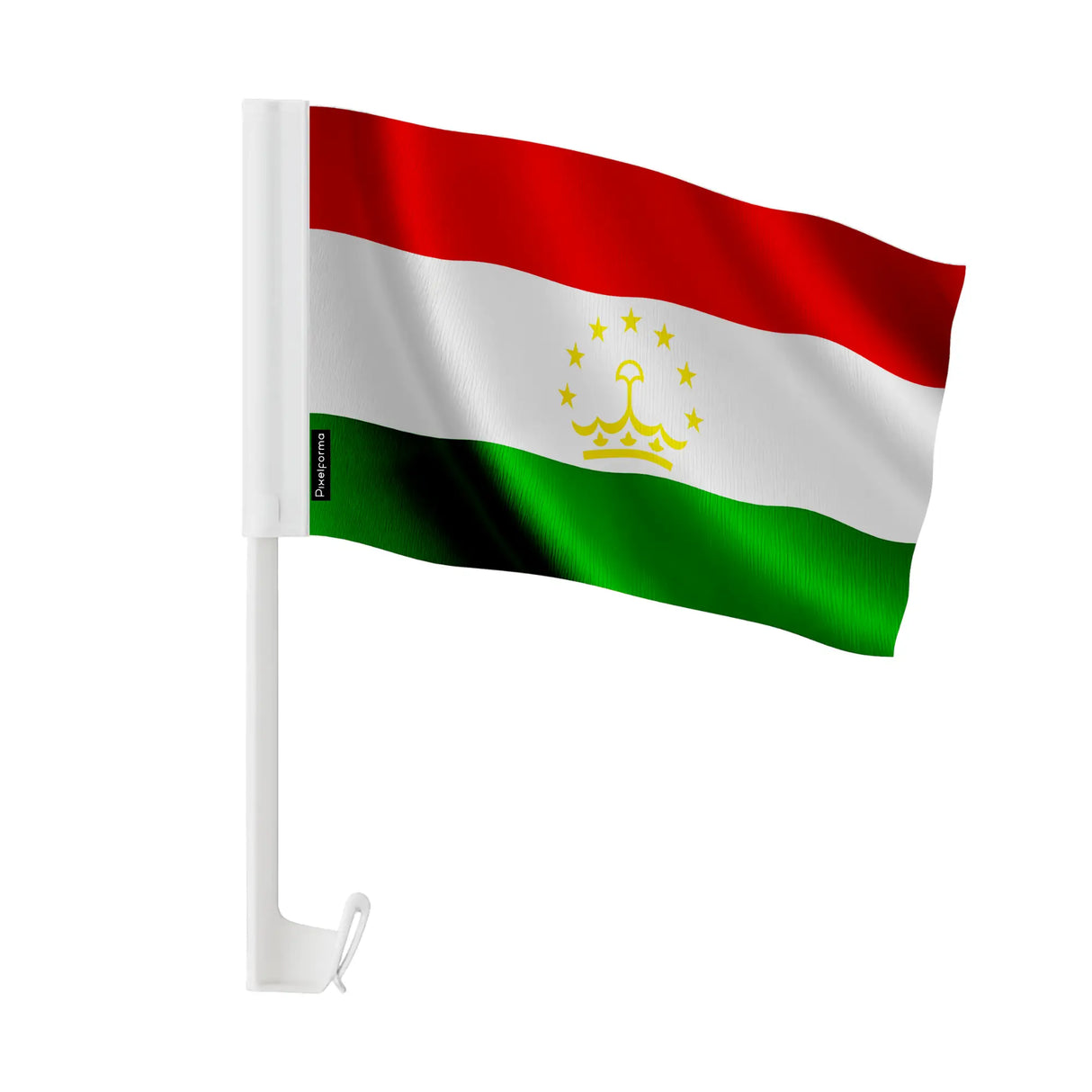 Drapeau voiture tadjikistan polyester fixation sur fenêtre