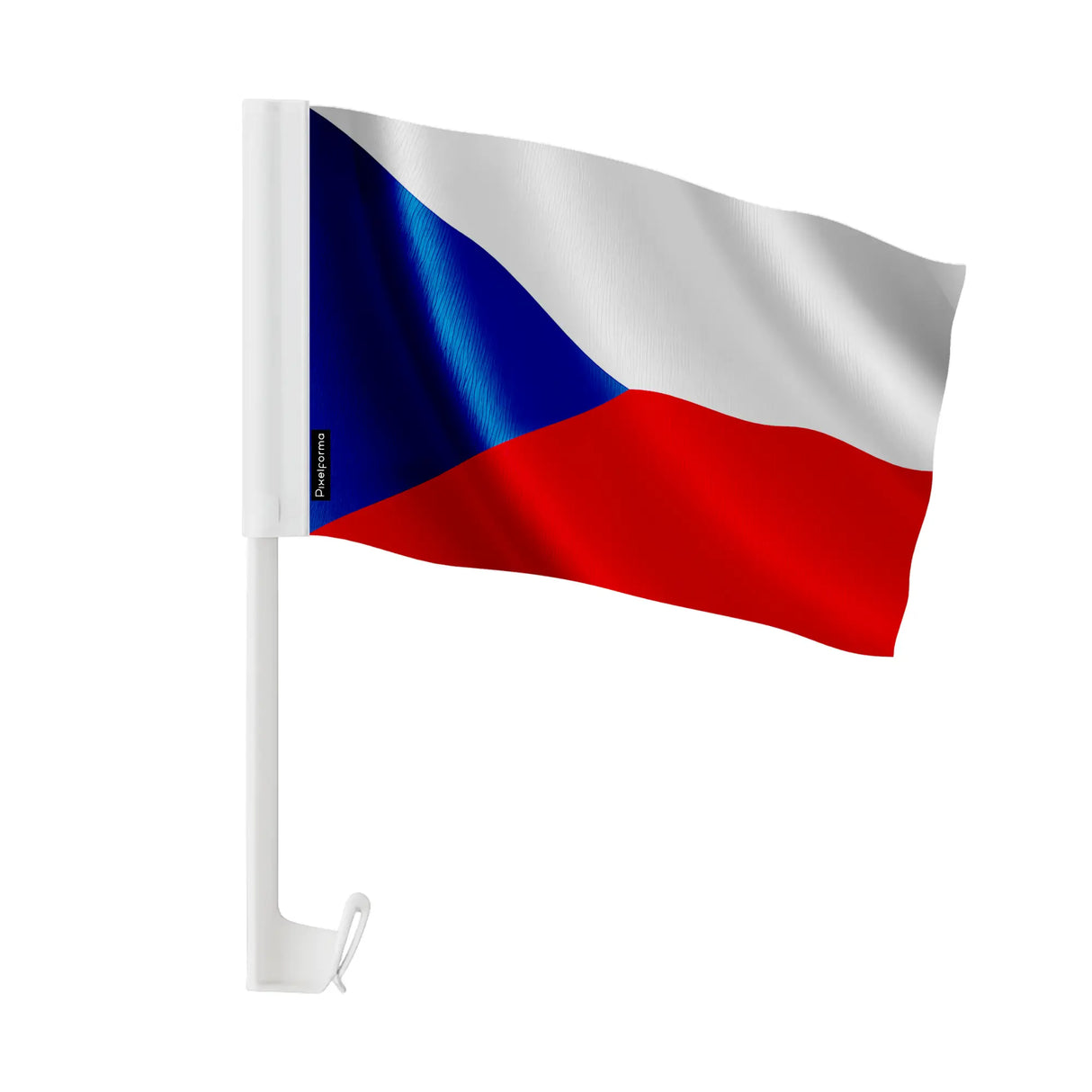 Drapeau voiture tchéquie polyester fixation fenêtre