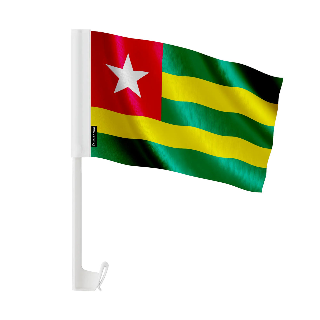 Drapeau voiture togo en polyester fixation fenêtre résistante