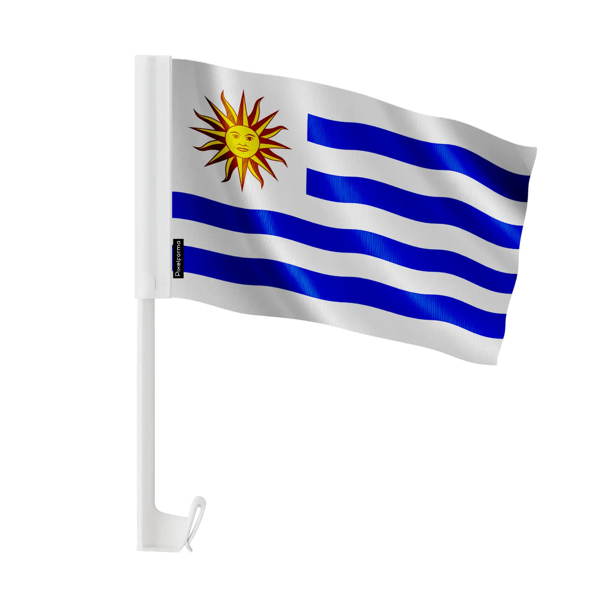 Drapeau voiture uruguay polyester fixation fenêtre durable