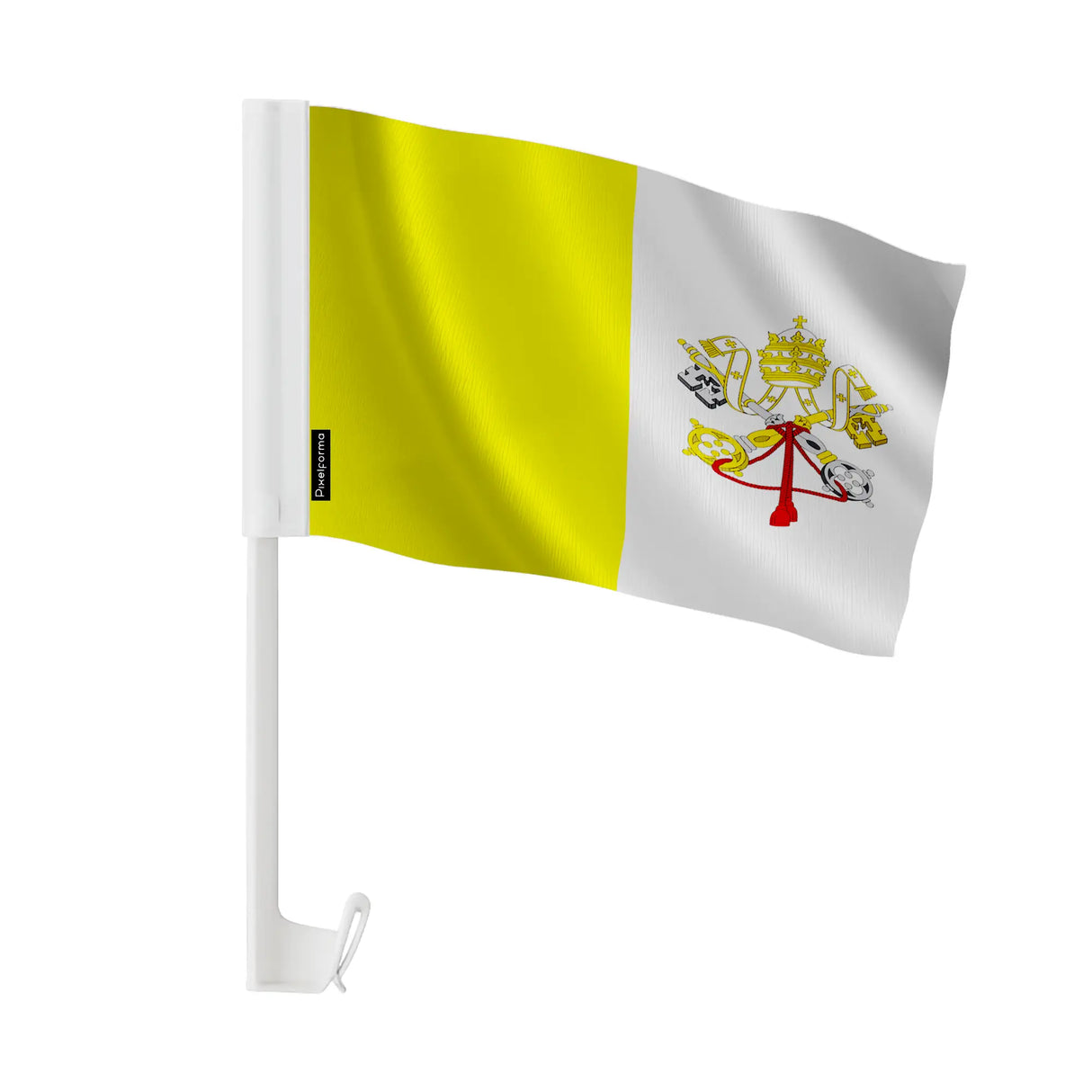 Drapeau voiture vatican polyester fixation fenêtre résistante