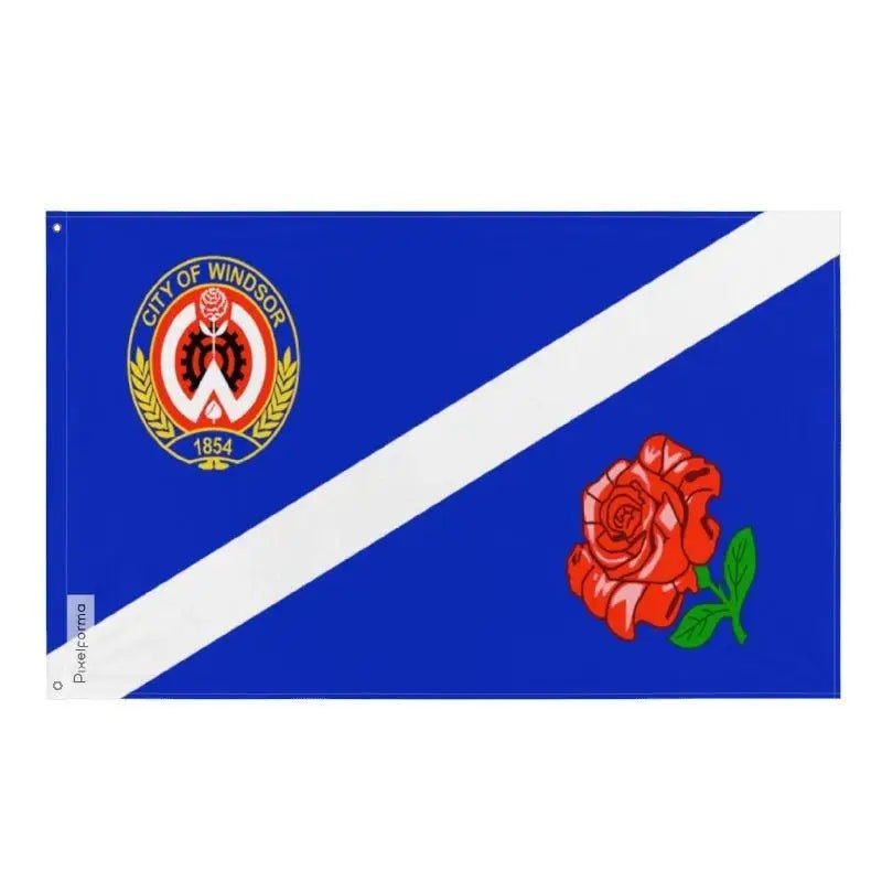 Drapeau windsor polyester résistant avec œillets à gauche