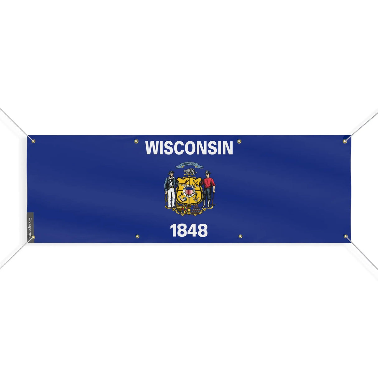 Drapeau wisconsin polyester résistant aux intempéries 8 œillets
