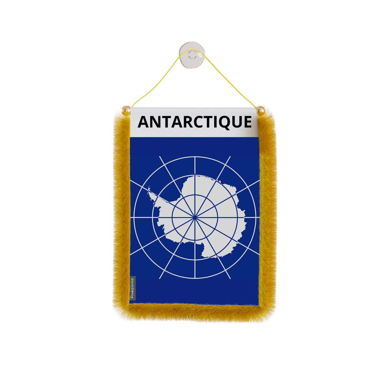 Fanion de voiture antarctique en polyester à suspendre