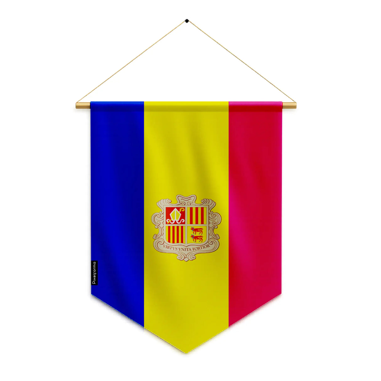 Fanion drapeau andorre polyester à suspendre résistant