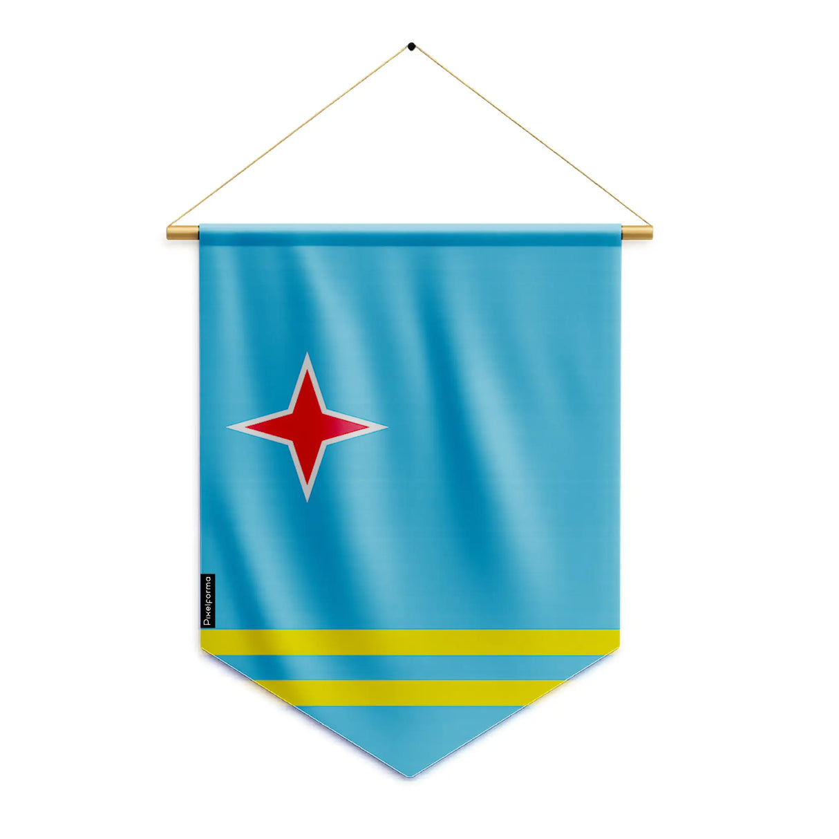 Fanion drapeau aruba polyester à suspendre usage répété