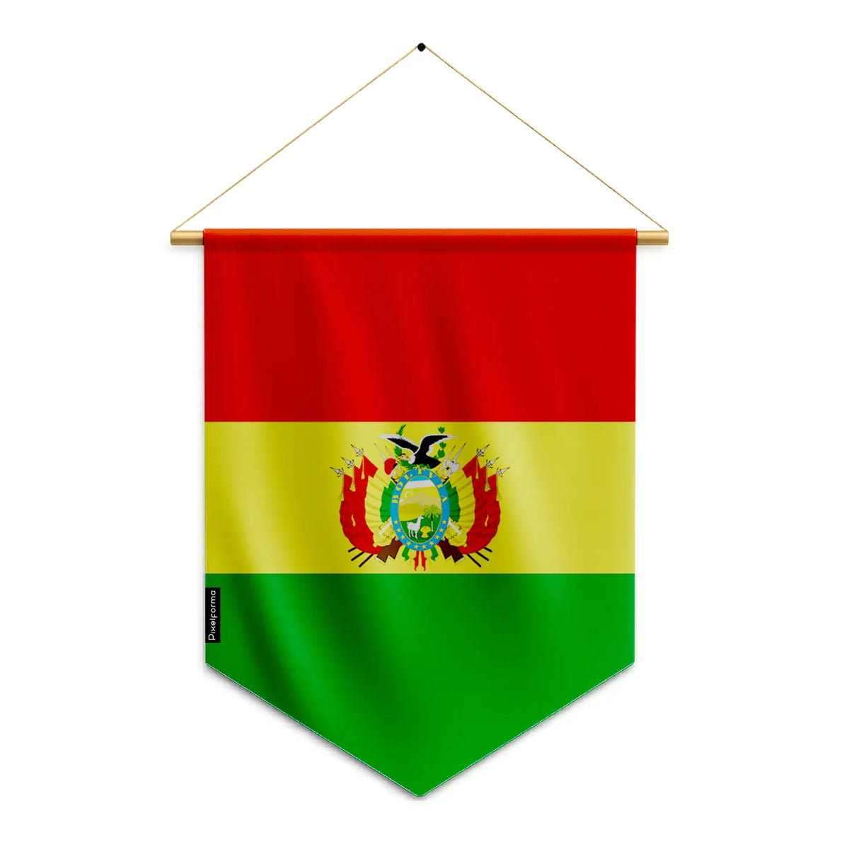 Fanion drapeau bolivie polyester à suspendre résistant